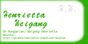 henrietta weigang business card